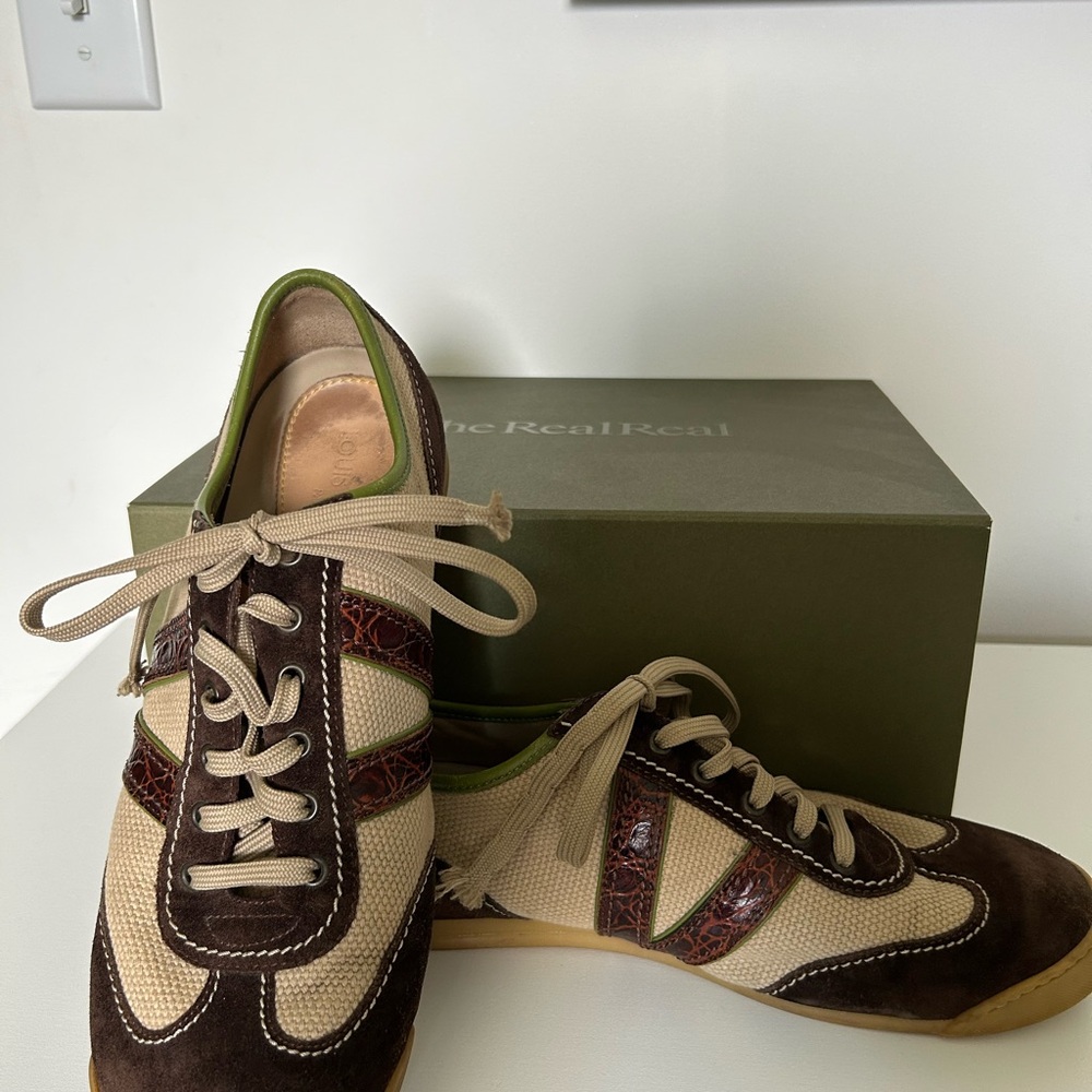 Louis Vuitton Brown and Cream Sneakers unisex Women's 10.5, men's 7.5